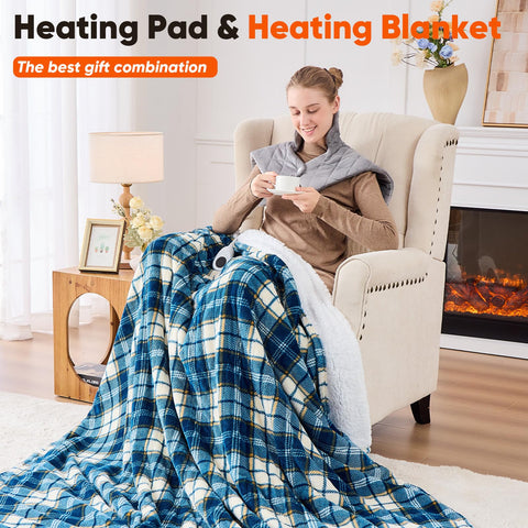 OCTROT weighted heating pad with a 7 foot cord for flexible placement.