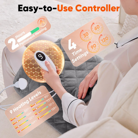 OCTROT weighted heating pad large 18 by 22 inch area for versatile positioning.