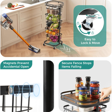 Ocyfym detachable baskets for quick cleaning and flexible setup.