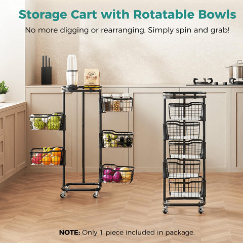 Ocyfym kitchen storage cart assembly step showing hardware andparts.