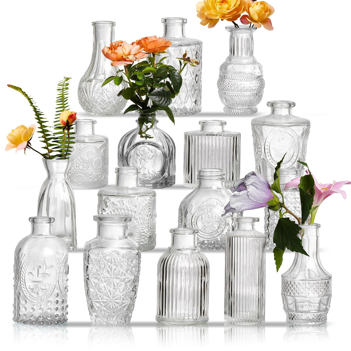 ODBCYWM Glass Bud Vase variant 1 showcases a crystal-clear single-stem display for elegant tables