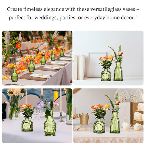 ODBCYWM green crystal mini vase perfect for a single stem display.