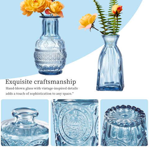ODBCYWM mini vases with single stems perfect for petite floral displays.
