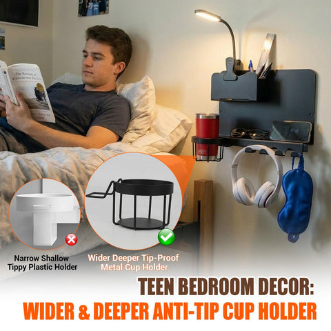 ODCPN bedside shelf featuring strong load and storage hooks
