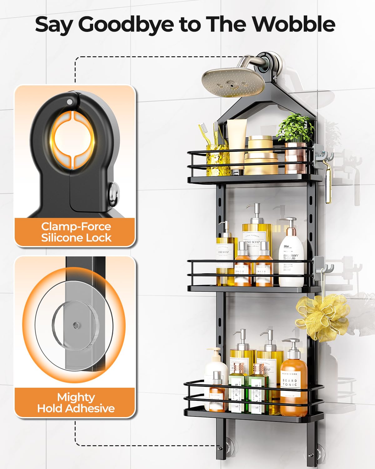 ODesign adhesive sticker-secure installation keeps the caddy steady.