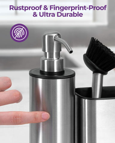 ODesign dish brush holder keeps utensils organized and within reach.