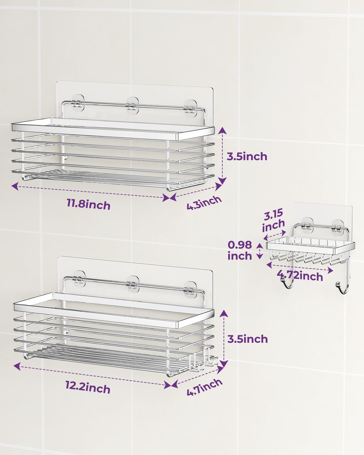 ODesign rustproof stainless-steel bathroom shelves offer durable storage in wet environments.