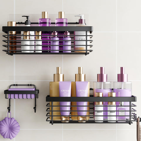 ODesign 3-pack wall-mounted caddy back view shows rustproof storage solution.