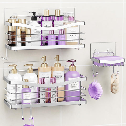 ODesign shower caddy 3-pack for compact bathroom organization and easy access to products.