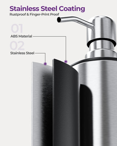 ODesign sponge holder integrated with the dispenser for tidy, accessible sponges.