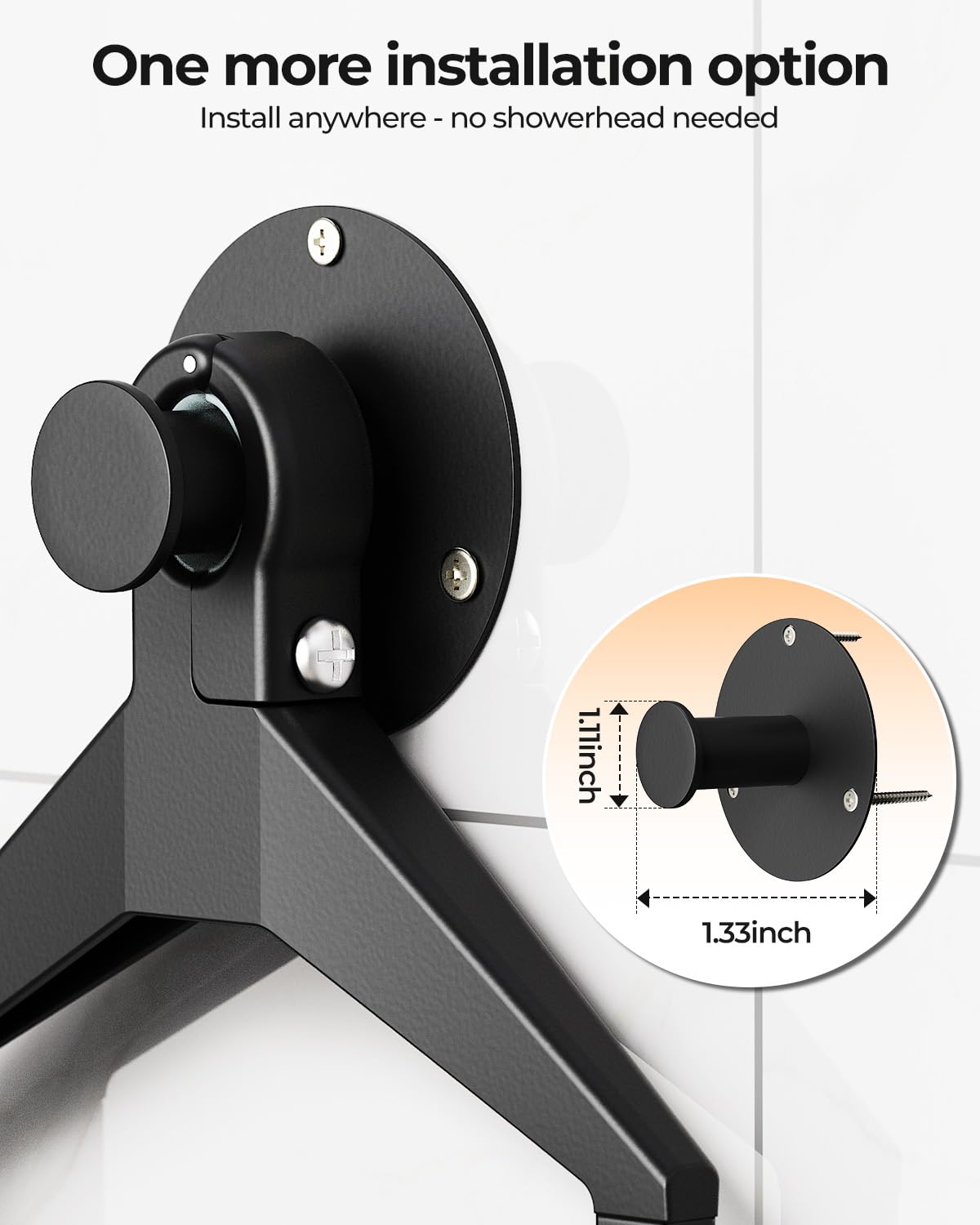 ODesign top screw-secured anti-skid design reduces movement in the shower.