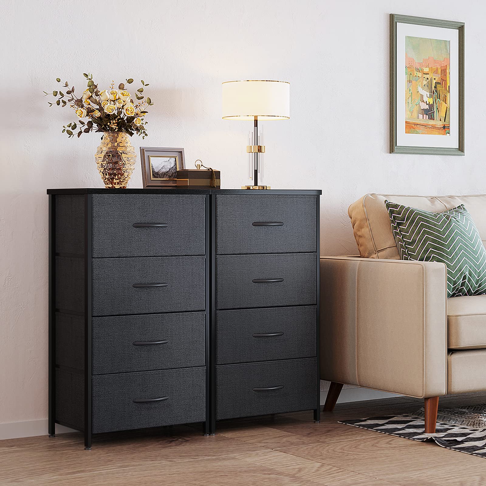 ODK dresser is easy to assemble with fabric drawer setup.