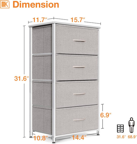 ODK sturdy steel-frame dresser with X-crossbar ensures stable daily use.