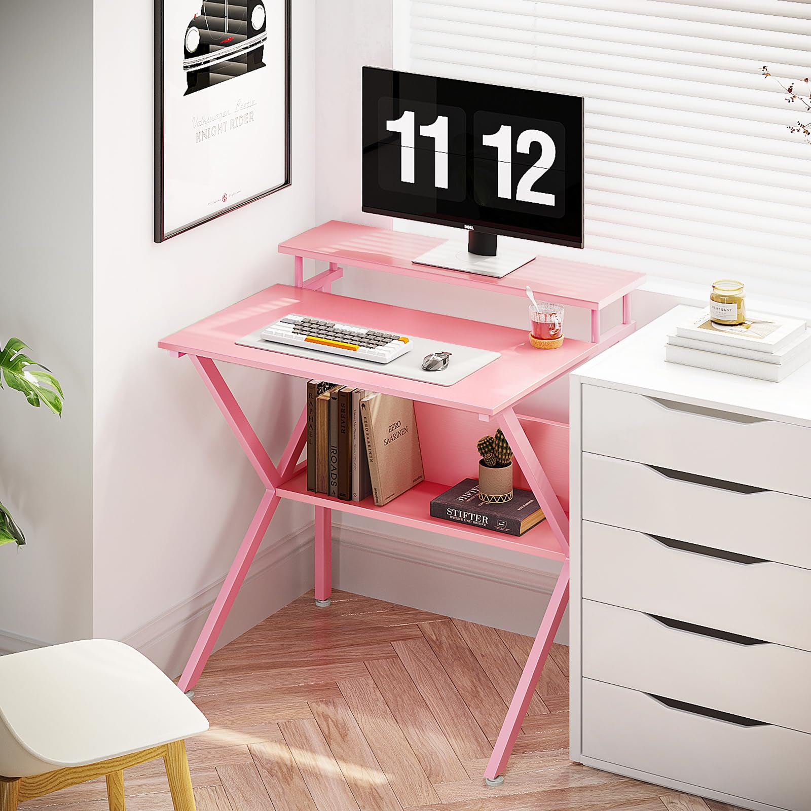 ODK Small Desk pink assembly-instructions image demonstrates quick setup