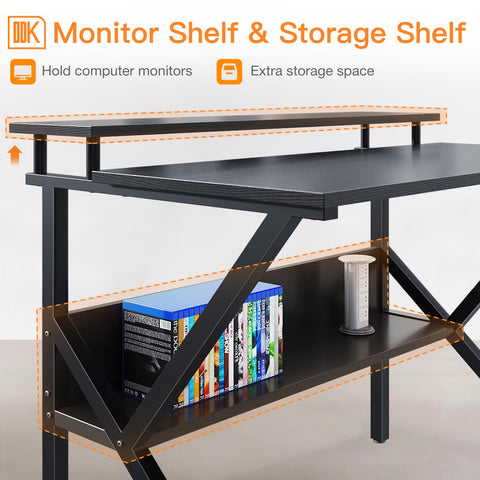 ODK Small Desk sturdy legs provide stable support on various floor types.