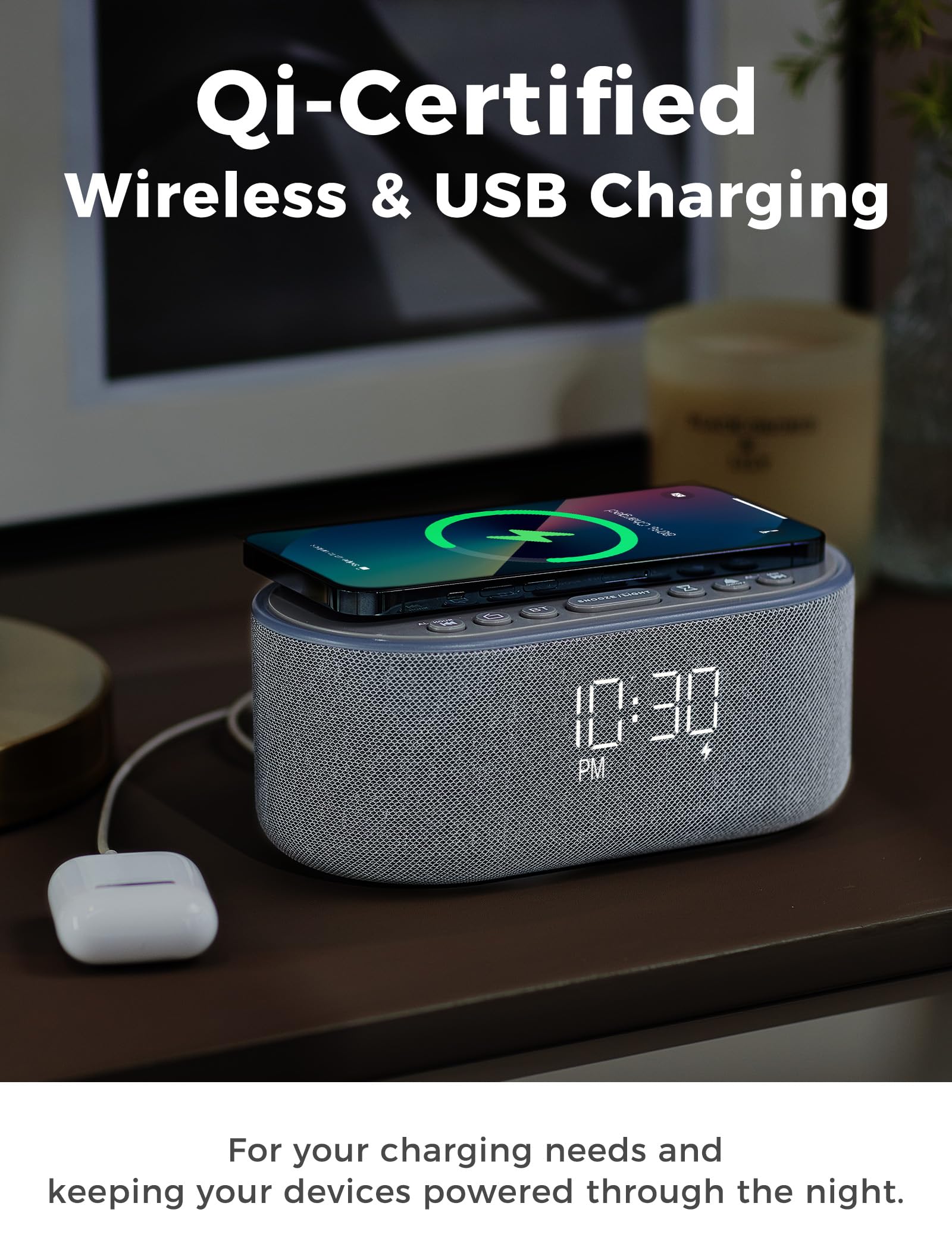 Odokee 10W Bluetooth speaker close-up delivering crisp morning audio.
