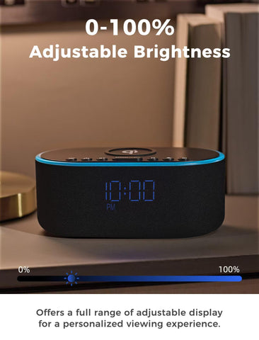 Odokee wireless charging alarm clock black nightlight offers a gentle, adjustable glow