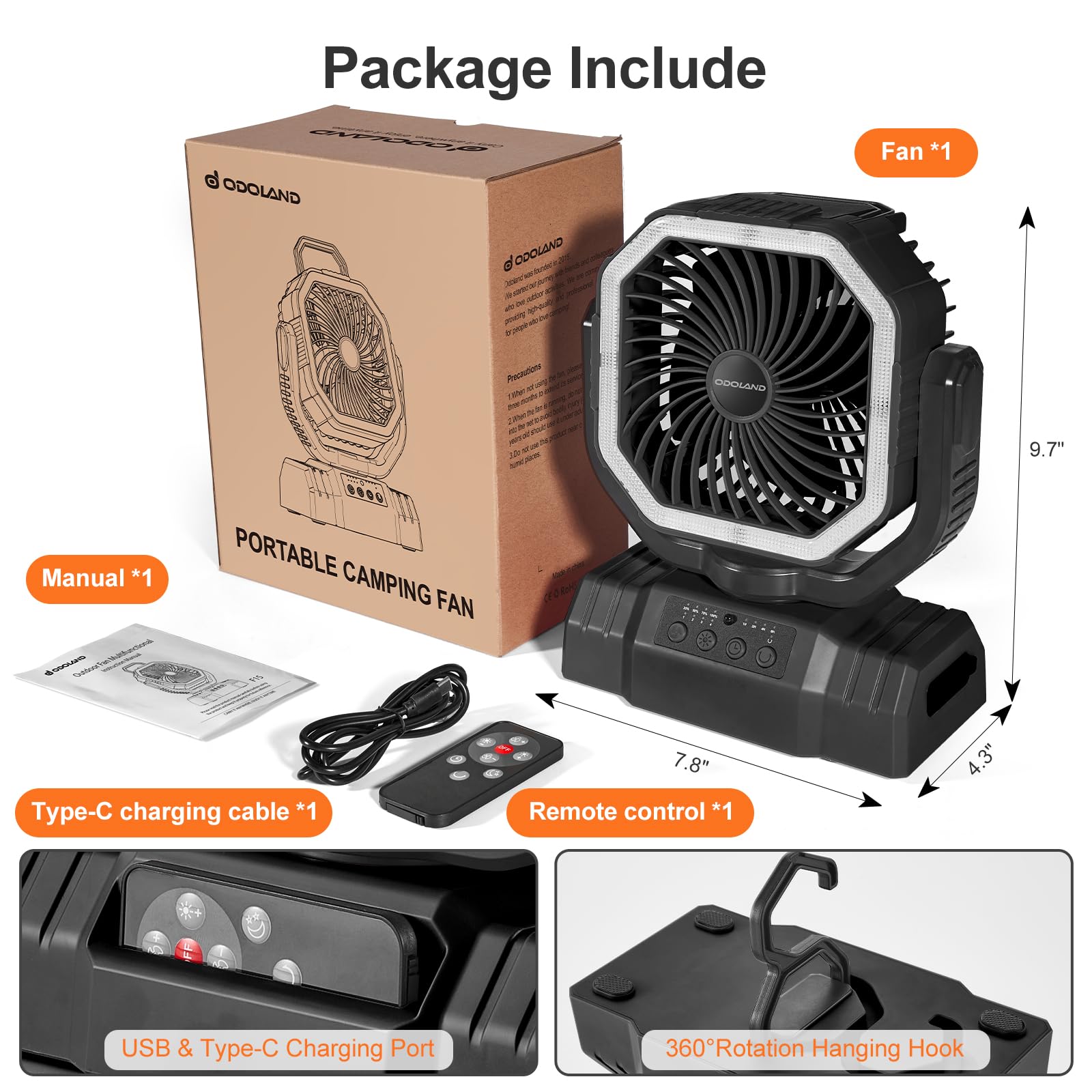 Odoland 90-degree oscillation and 270-degree swivel for flexible airflow.