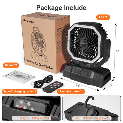 Odoland 90-degree oscillation and 270-degree swivel for flexible airflow.