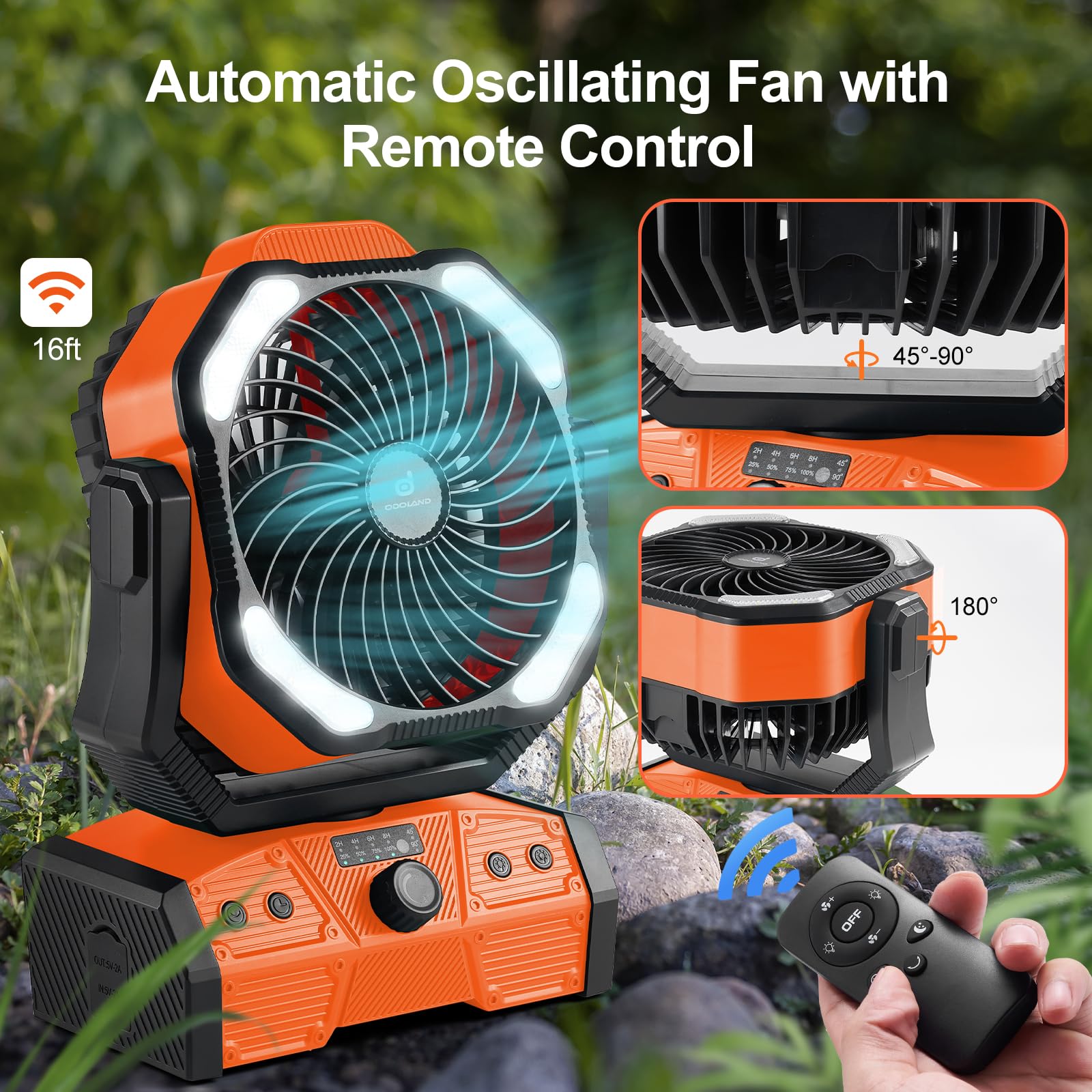 Odoland dual blade design delivers stronger airflow than standard fans.
