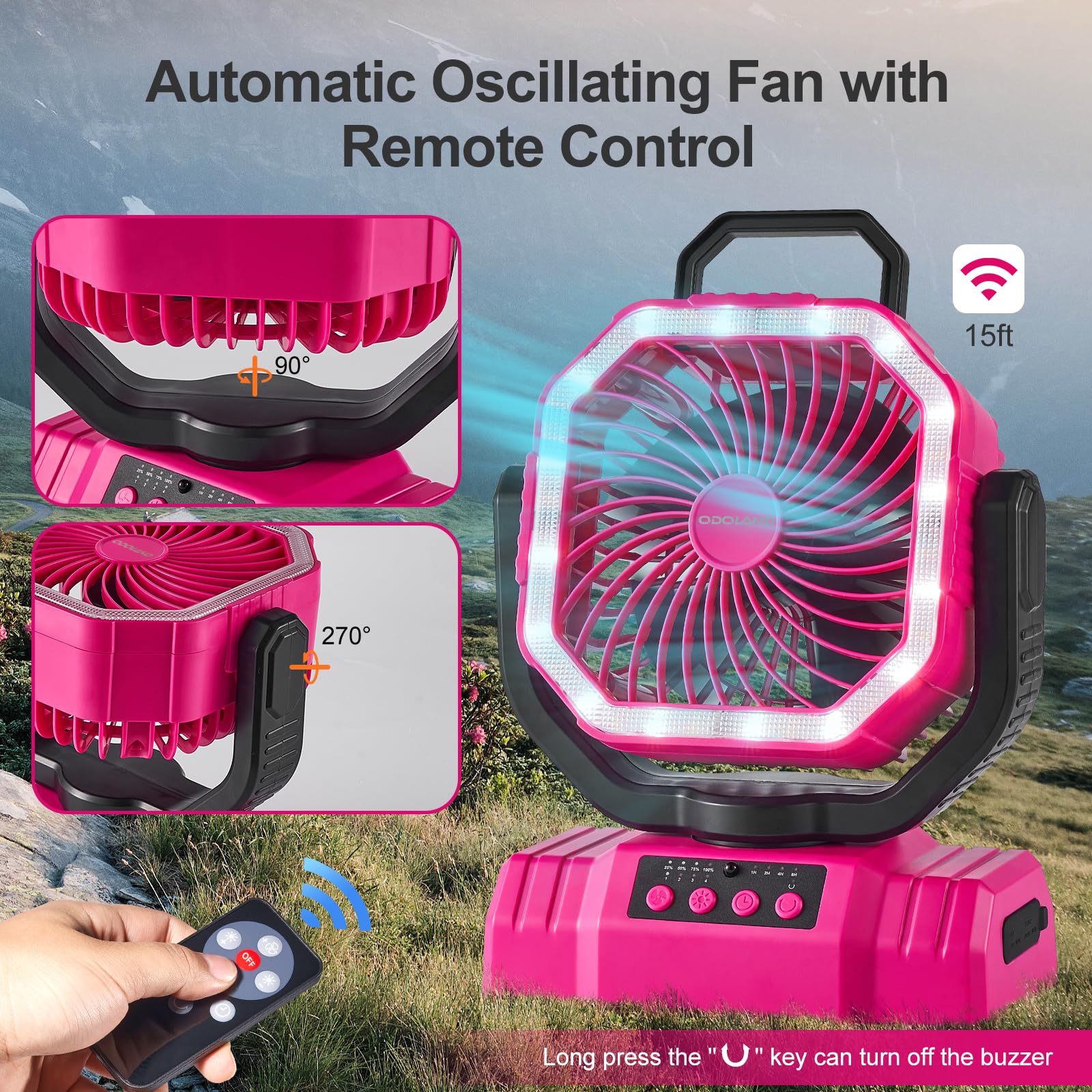 Odoland remote control works up to 15 feet for easy operation.