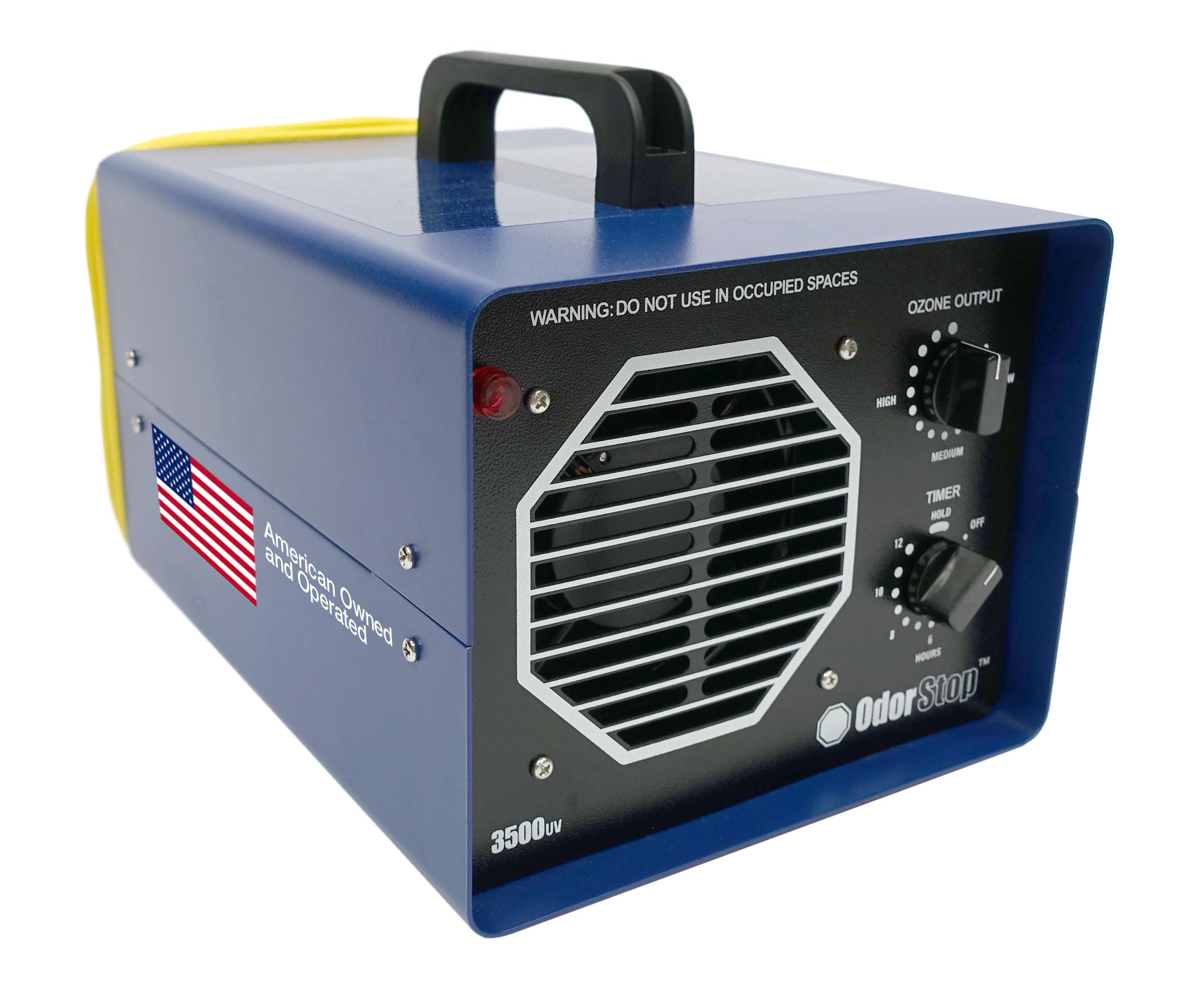 OdorStop OS3500UV front view in durable aluminum housing for longevity.