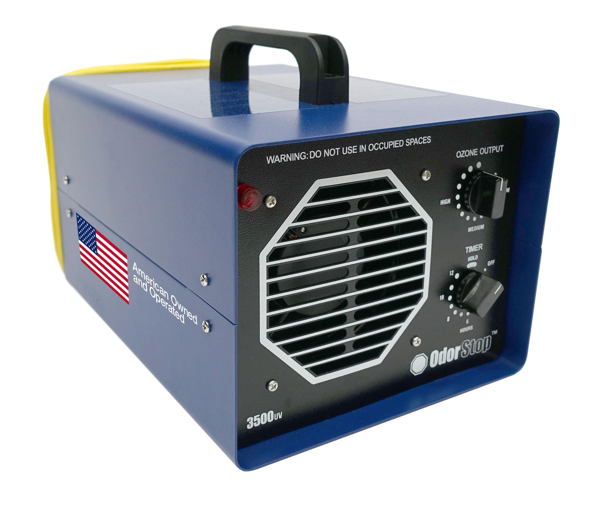 OdorStop OS3500UV front view in durable aluminum housing for longevity.