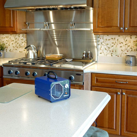 OdorStop OS900/6G aluminum housing shows lightweight, portable unit.
