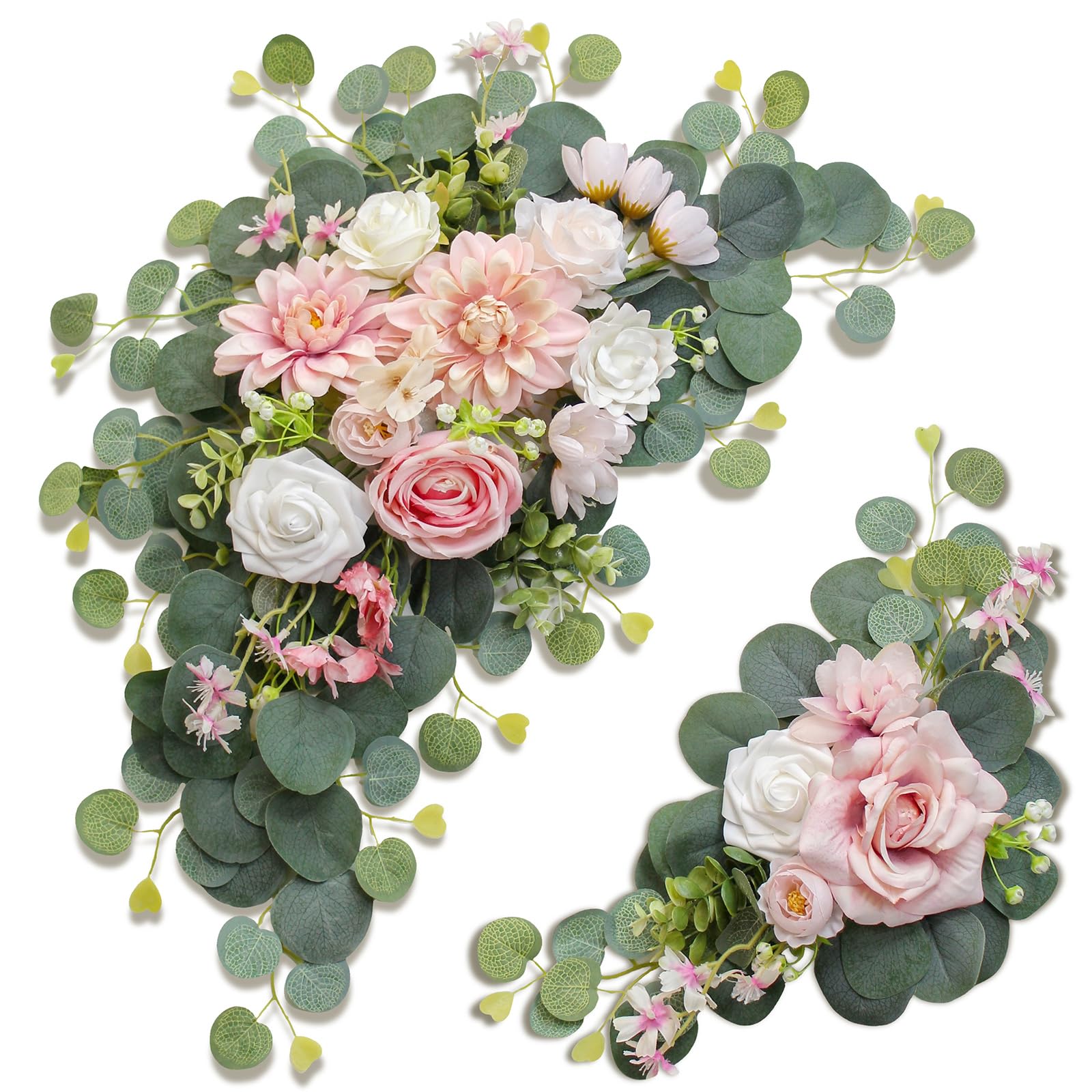 Odouzy pink wedding arch flowers frame the welcome sign with vibrant, long-lasting color.