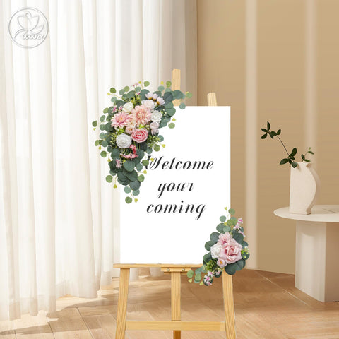 Odouzy wedding swag set combines silk and foam blooms for lifelike charm.
