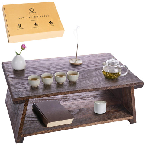 ODOXIA floor table for tea rituals, ideal for seated tea ceremonies and mindful preparation.