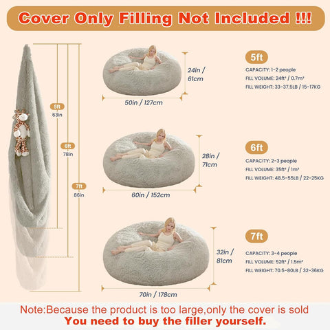 ODreamyDogs 5ft round cover showing plush texture for luxurious decor and comfort