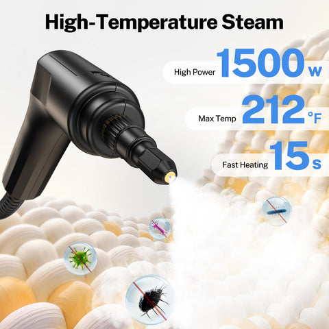 ODSD steam cleaner attachments kit laid out for home and car use