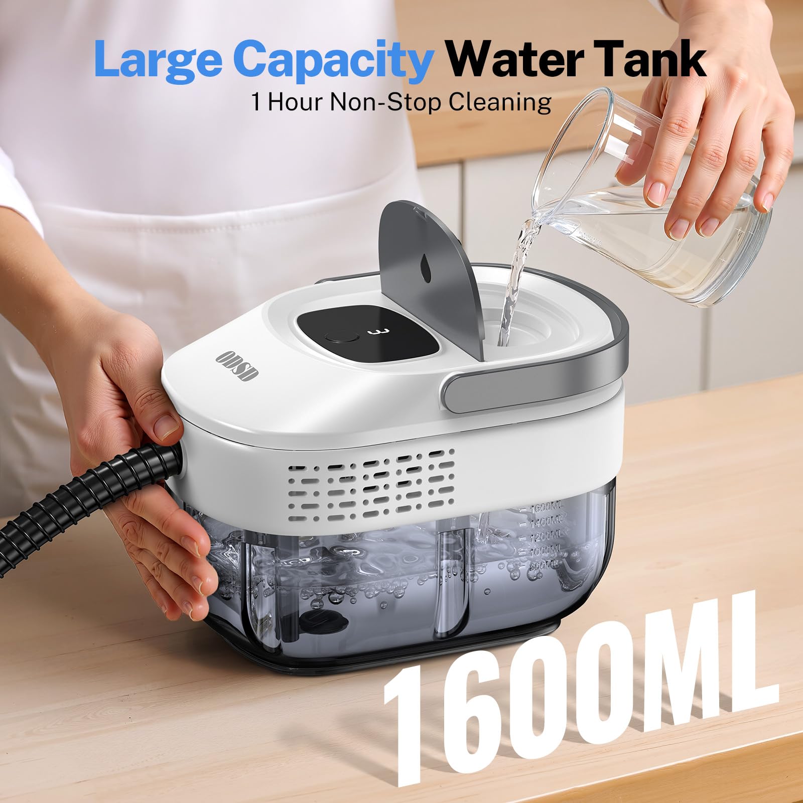 ODSD steam cleaner attachments showcase versatility for home and car detailing.