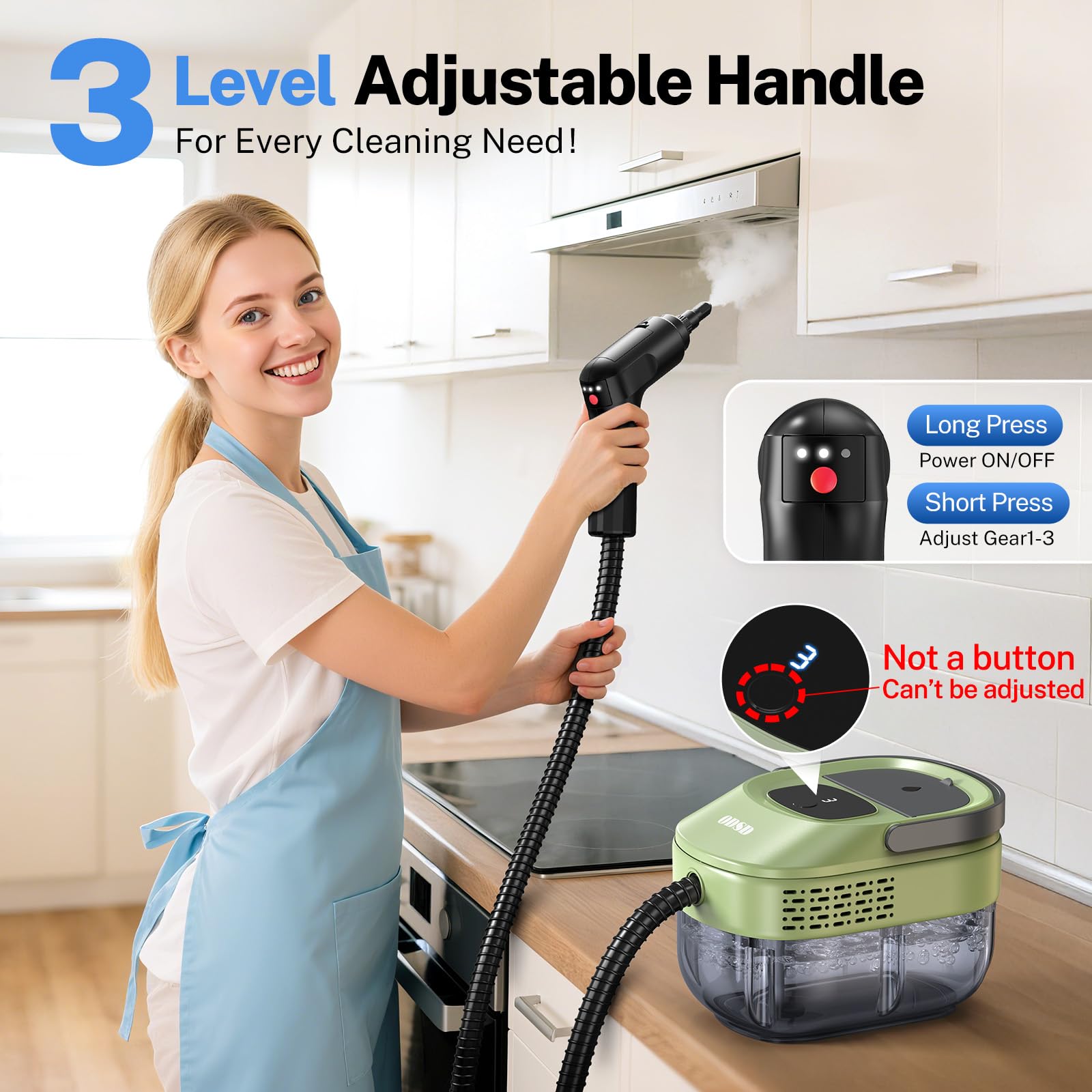 ODSD steam cleaner quick heat-up in 15 seconds