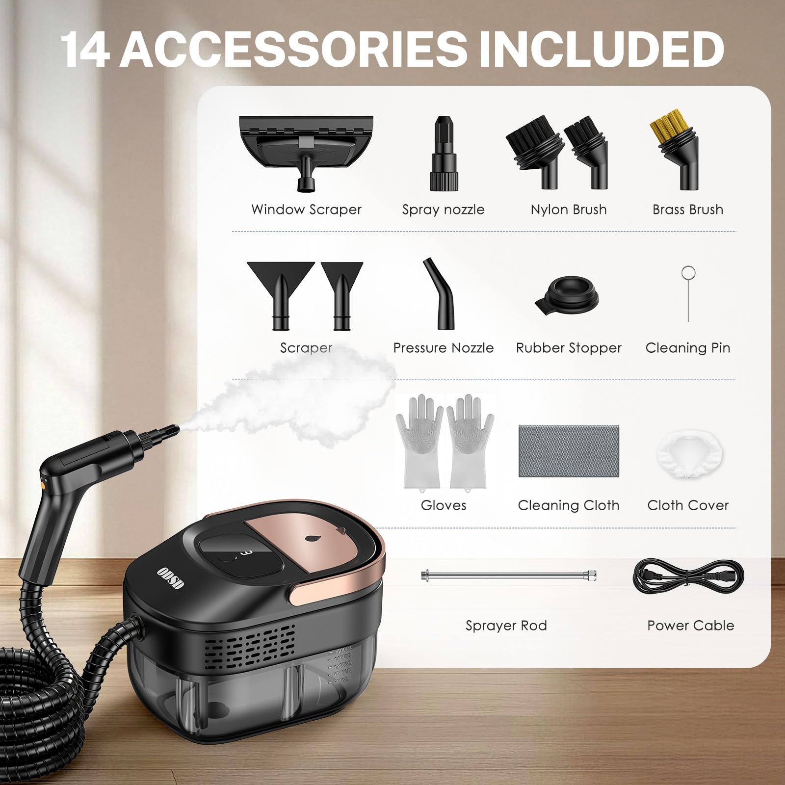 ODSD steam cleaner storage and cord organization after use