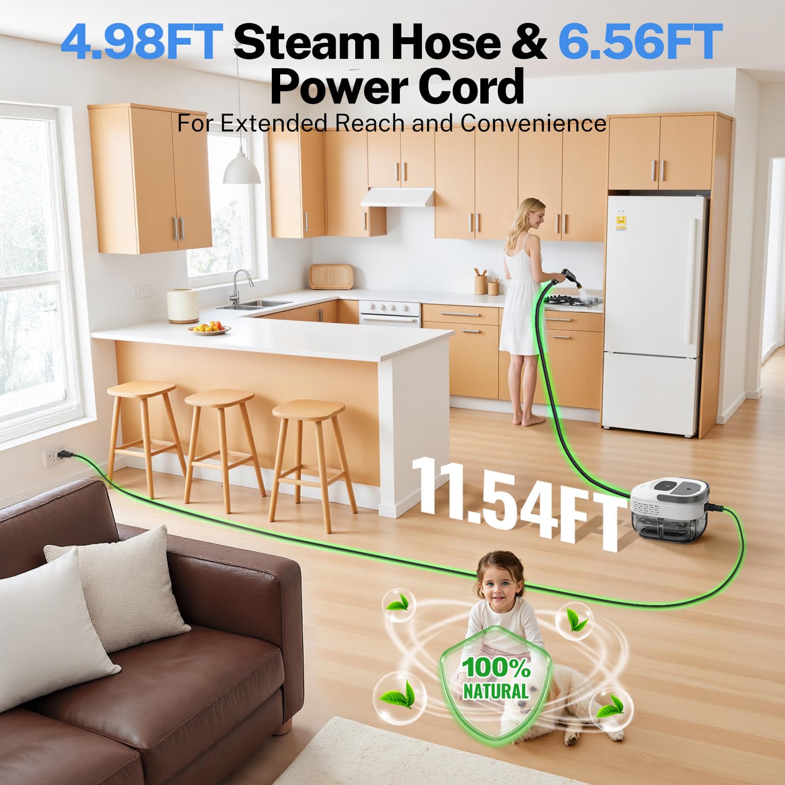 ODSD steam cleaner tackling tile and grout with focused steam power.