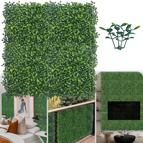 ODTORY artificial grass wall panel 10x10-inch provides seamless indoor/outdoor privacy backdrop.