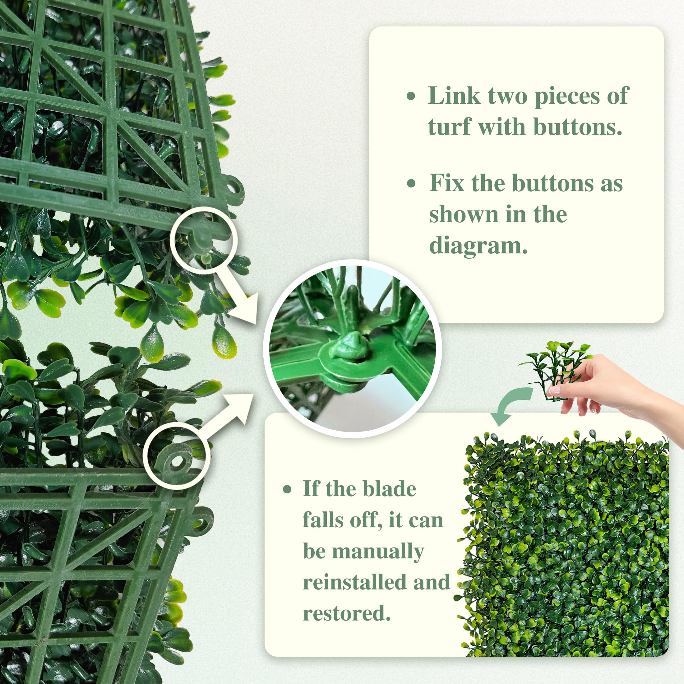 ODTORY Boxwood Roll Panel mounted on a wall for indoor greenery
