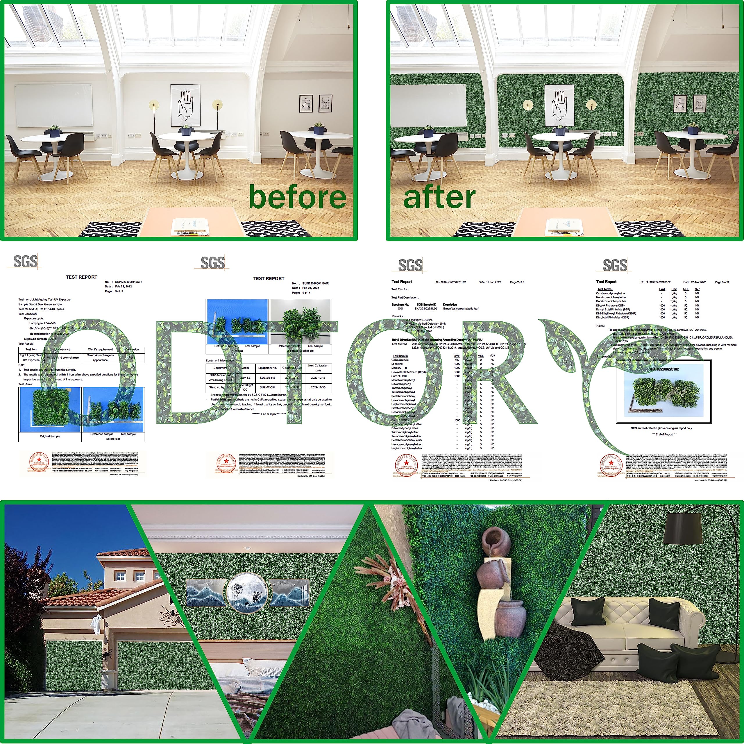 ODTORY UV-resistant grass wall panel offers year-round greenery