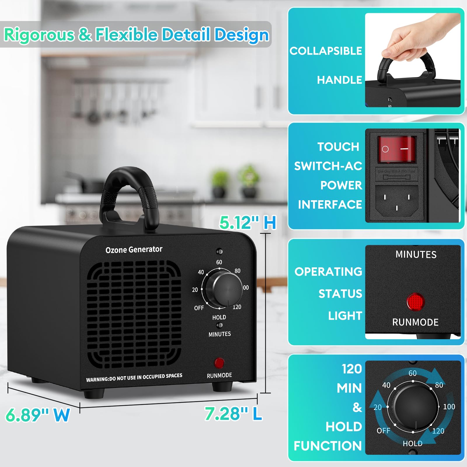 ODUOD 65000mg/h ozone generator in pet space for odor reduction