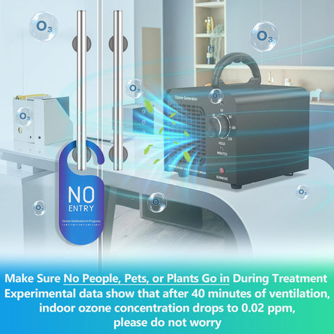 ODUOD 65000mg/h ozone generator portable design for easy placement