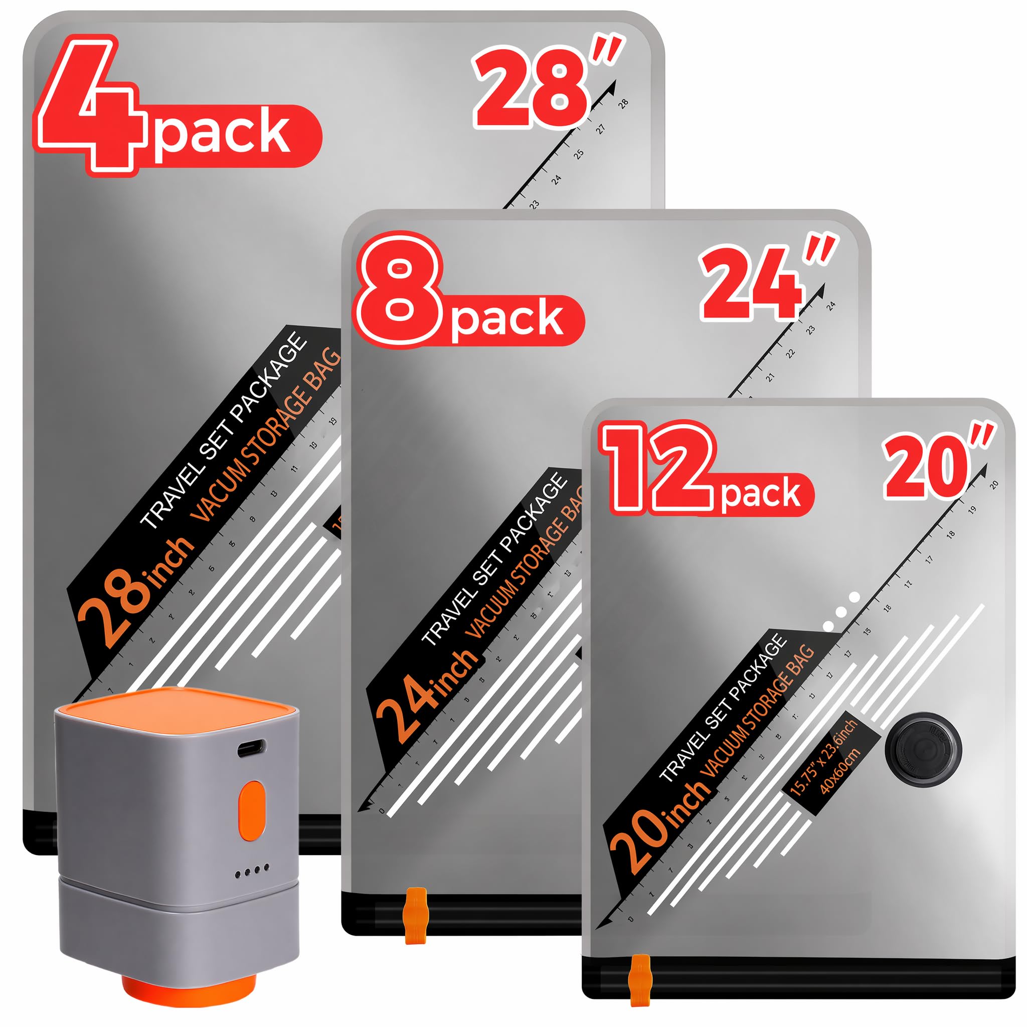 OEODAJ travel vacuum bags with cordless pump for quick packing.
