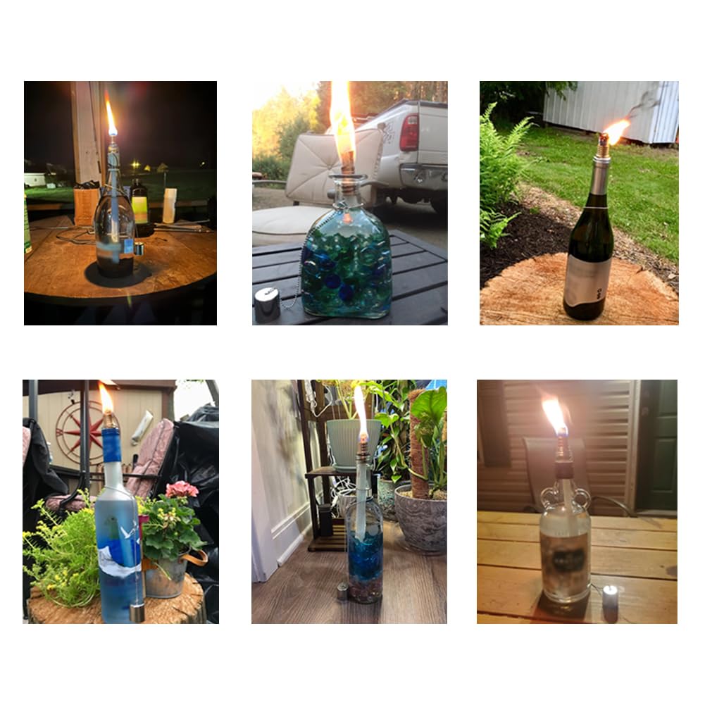 OEXEO garden lighting with wine bottle glow along pathways