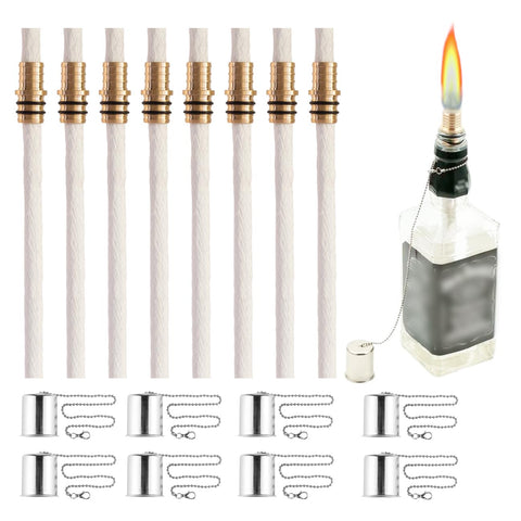 OEXEO wine bottle torch kit 8-pack set for outdoor garden lighting