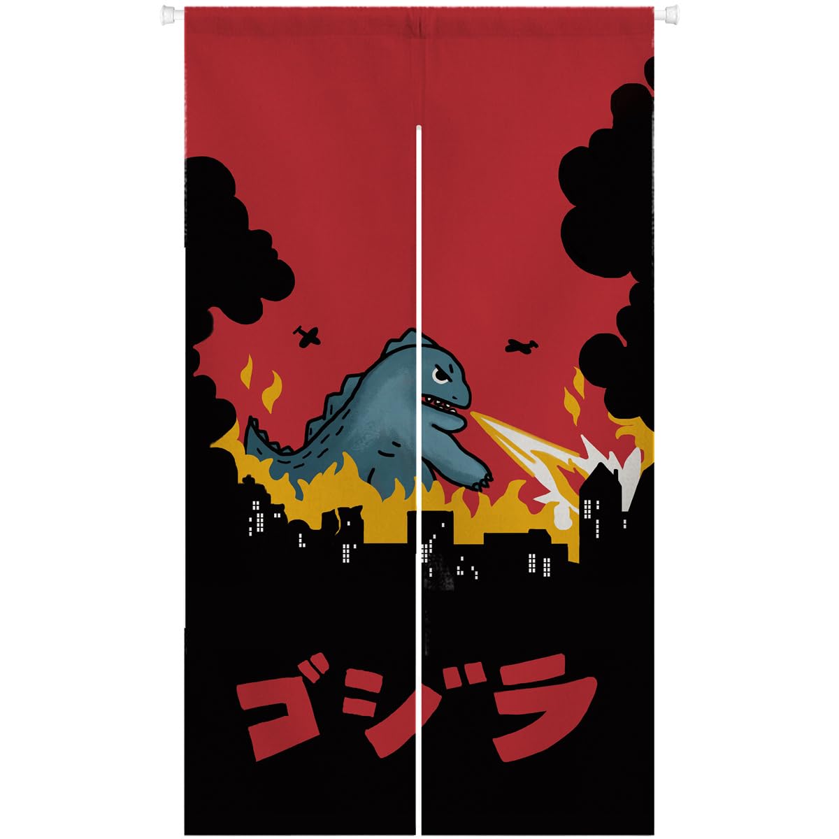 Ofat Home cartoon dinosaur noren curtain brightens doorways with playful style.