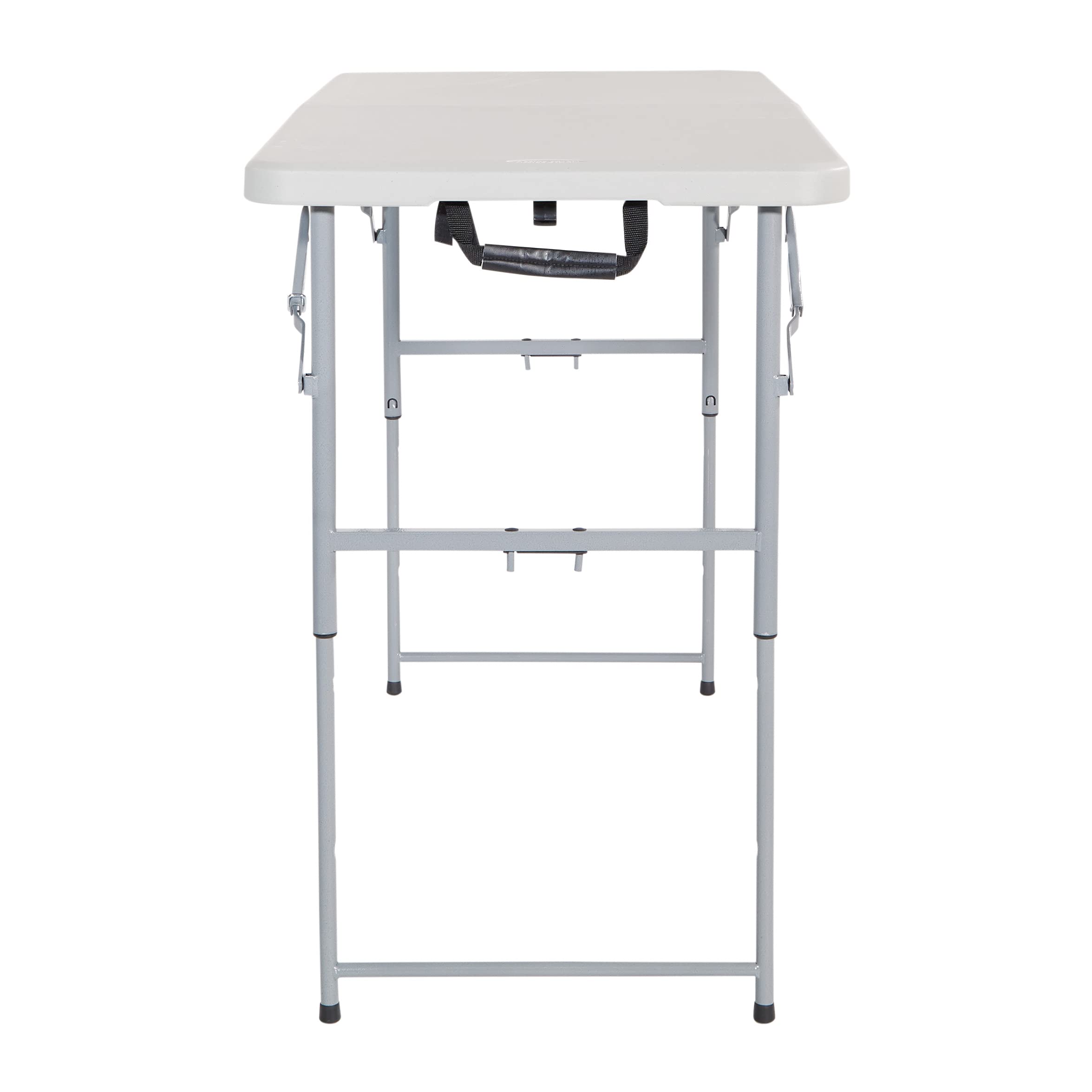Office Star Resin Rectangle Table center-fold demonstrates convenient storage for quick room setup.