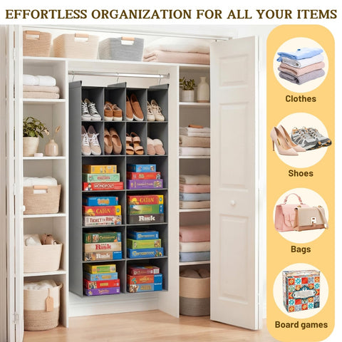 Ofiray-home with 3 sturdy hooks keeps organizer securely in place.