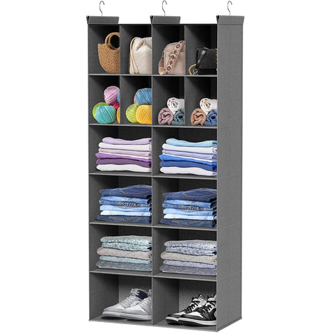 Ofiray-home 6-tier hanging closet organizer provides space-efficient sweater storage.
