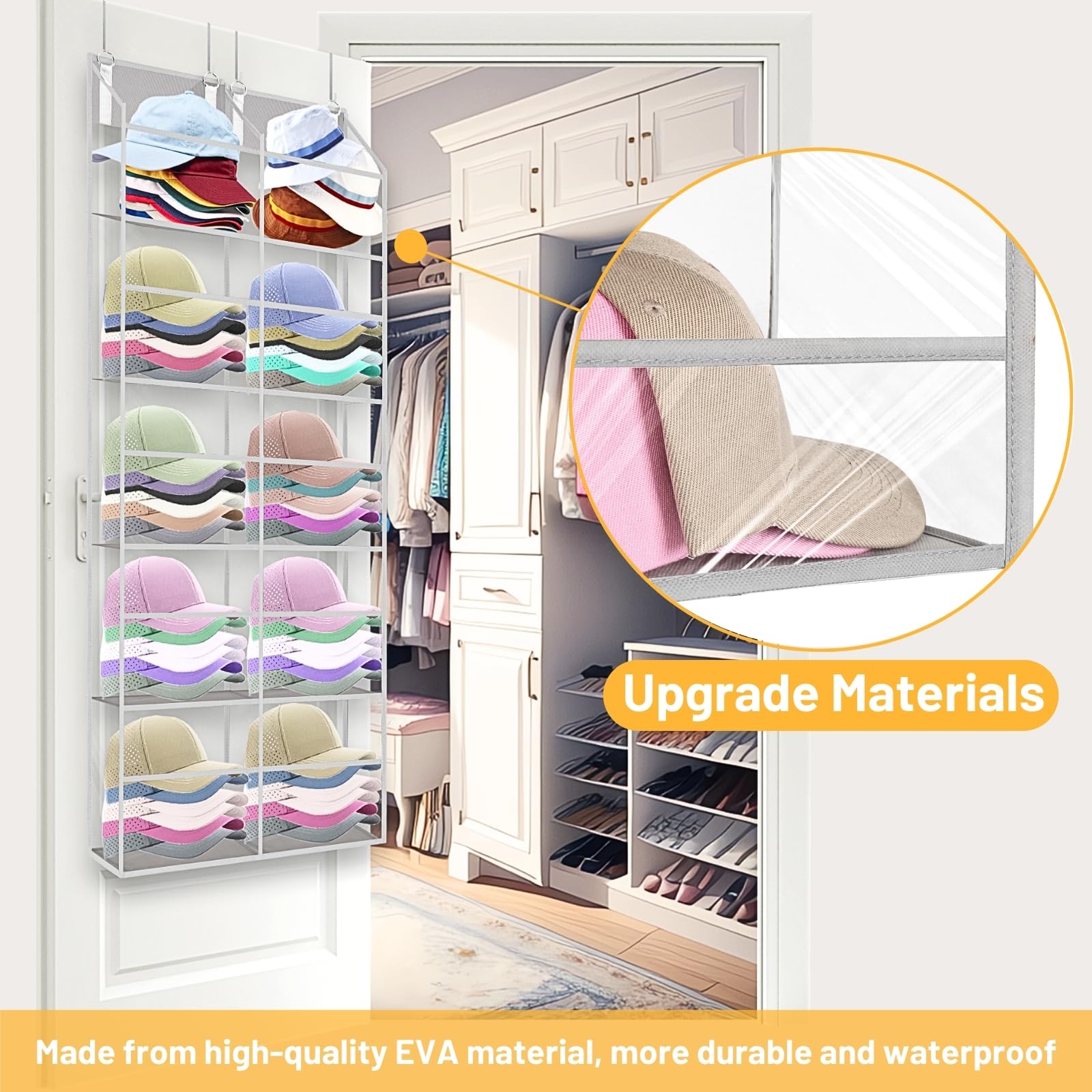 Ofiray-Home clear door organizer hat storage keeps hats visible and tidy
